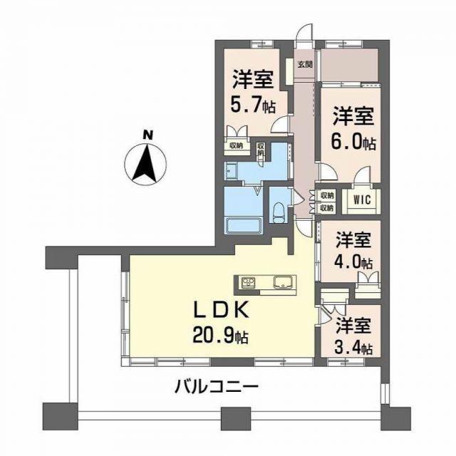 NUDGEONE.照葉(4LDK/7階)の間取り写真