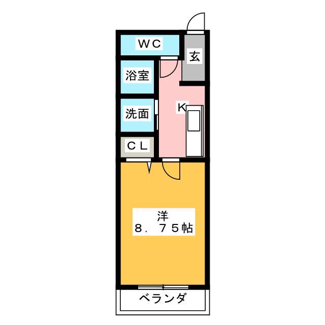 ル・レーヴ安西(1K/5階)の間取り写真