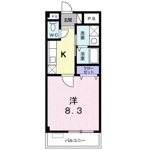 SIERA(1K/1階)の間取り写真