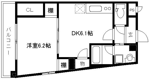 グラシオン西陣(1DK/10階)の間取り写真