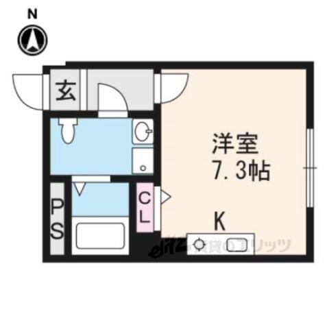 ブリエ五条大宮(ワンルーム/3階)の間取り写真
