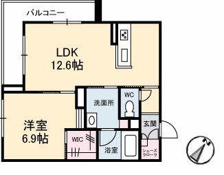 エイラント大福(1LDK/3階)の間取り写真