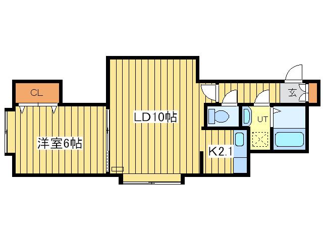 フォレストハイムN25(1LDK/2階)の間取り写真