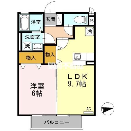 アンジュ(1LDK/2階)の間取り写真