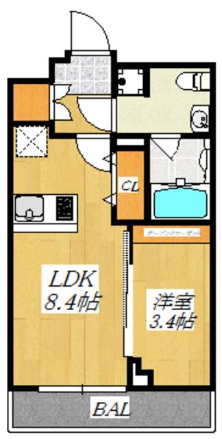 WEAVE BASE OJI KAMIYA(1LDK/3階)の間取り写真