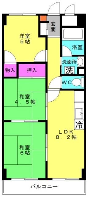 ベルトピア西明石VII(3LDK/4階)の間取り写真