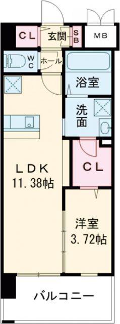 LEGEND高見(1LDK/3階)の間取り写真