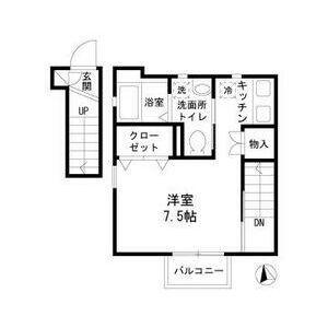 TWIN OAKS(ワンルーム/2階)の間取り写真