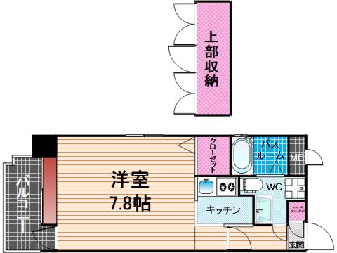 エステートモア高宮セゾン(1K/8階)の間取り写真