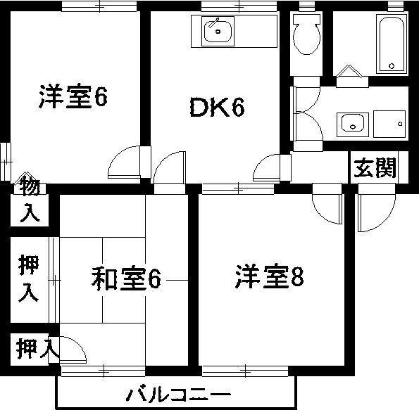 エクセル・21(3DK/2階)の間取り写真