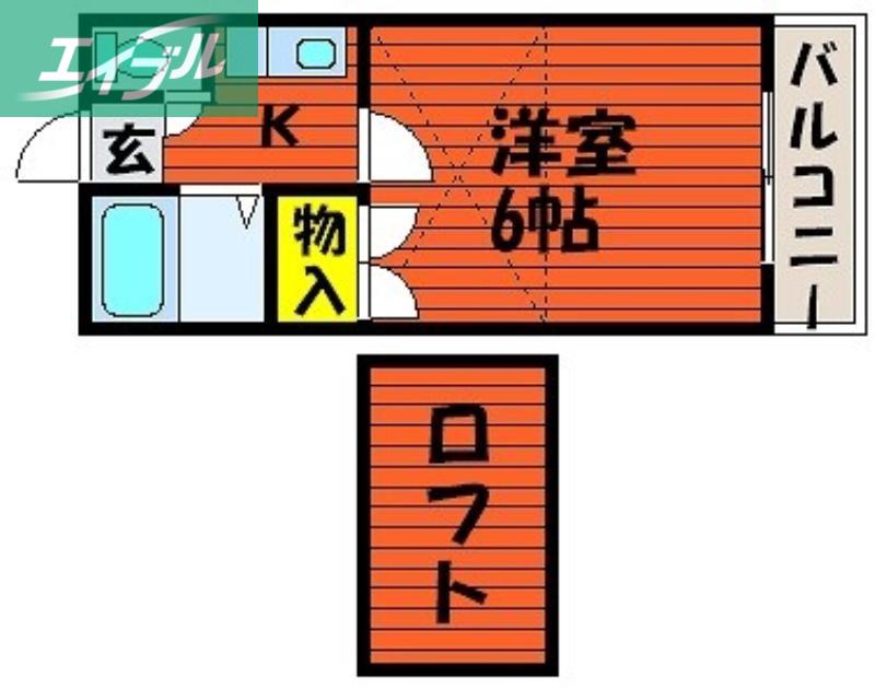 ローズコート奥田西町(1K/1階)の間取り写真