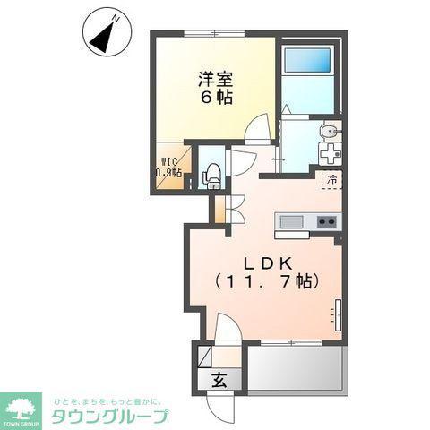 シャルール(1LDK/1階)の間取り写真
