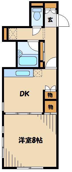 ル・パルク松ヶ枝(1DK/1階)の間取り写真