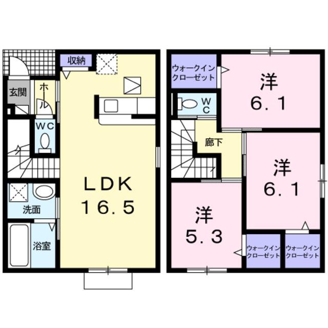 サンレミ壱番館(3LDK/1階)の間取り写真