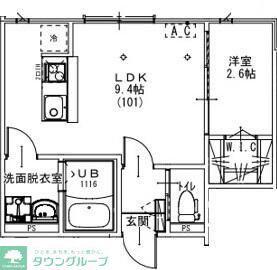 KEIAI RESIDENCE 元山II(1LDK/2階)の間取り写真