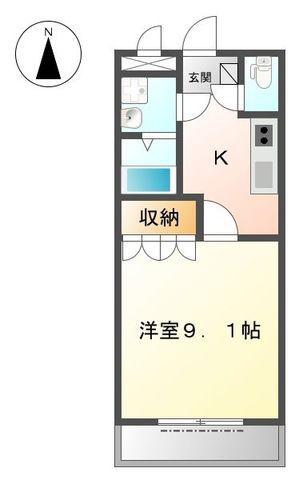 ゆいまーる(1K/1階)の間取り写真