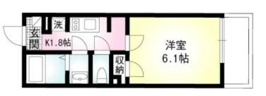 コンフォート桜木(1K/1階)の間取り写真