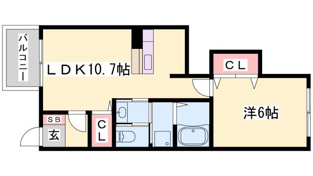ベル アンジュ(1LDK/1階)の間取り写真
