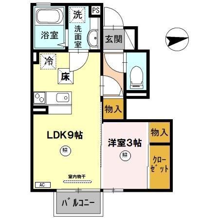 フェリシータ(1LDK/1階)の間取り写真