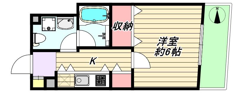 ワイズレジデンス北巽(1K/4階)の間取り写真