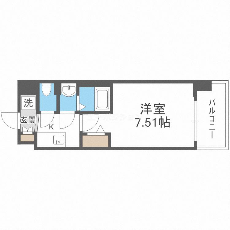 フォーリアライズ難波南レーヴ(1K/11階)の間取り写真