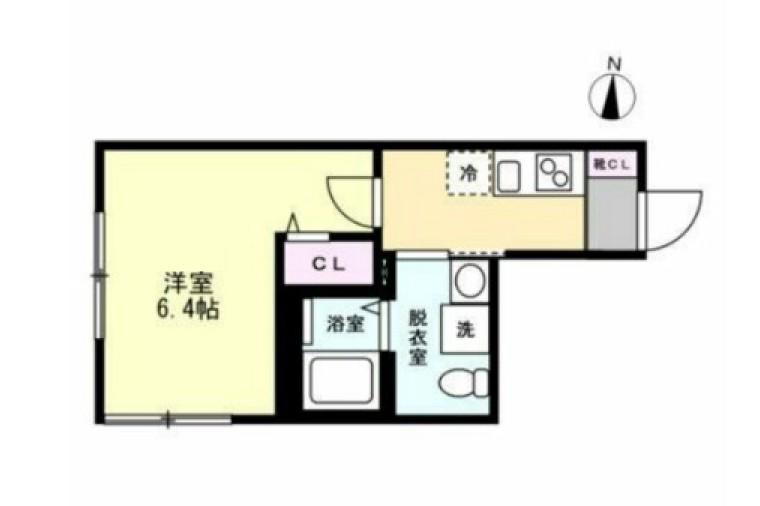 ベイルーム金沢文庫(1K/1階)の間取り写真