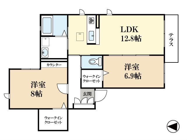 ガーデンソレイユ(2LDK/1階)の間取り写真
