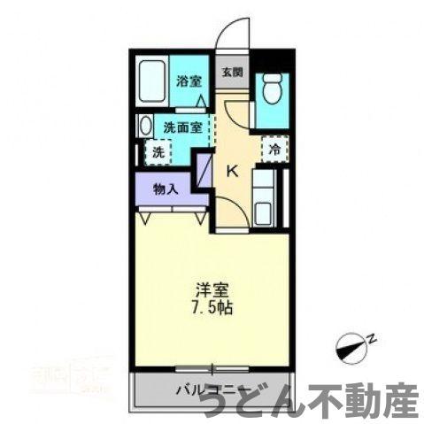 フォレストレガシー(1K/2階)の間取り写真