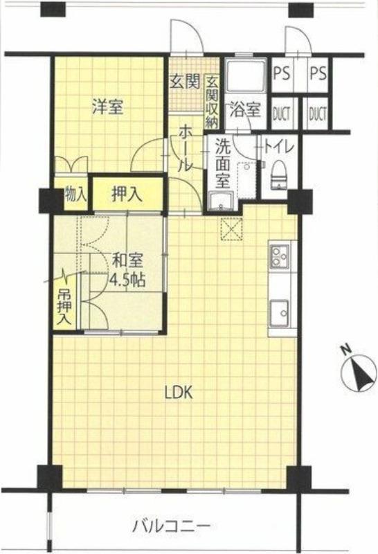 シーアイマンション千種 S棟(2LDK/4階)の間取り写真