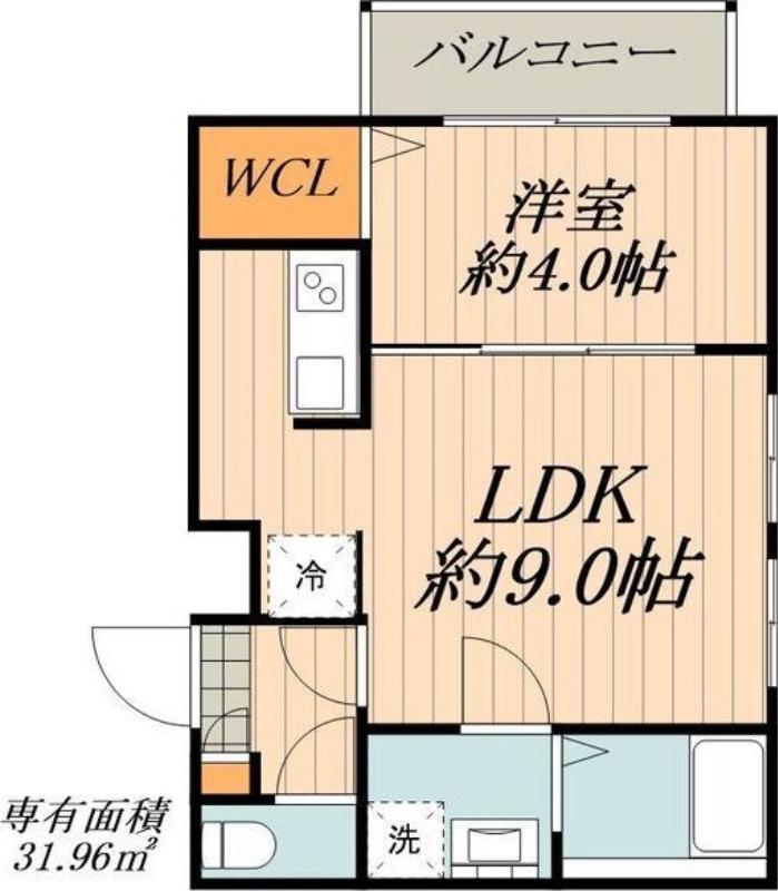 CHERIM庄内通ウエスト(1LDK/3階)の間取り写真