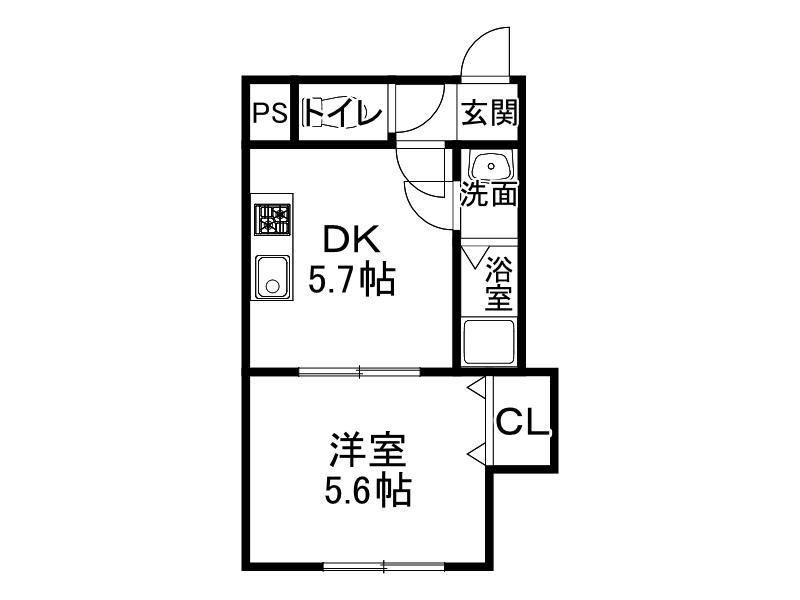 サンシャイン731(1DK/1階)の間取り写真