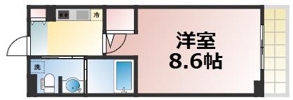 MSマンション長栄寺(1K/4階)の間取り写真