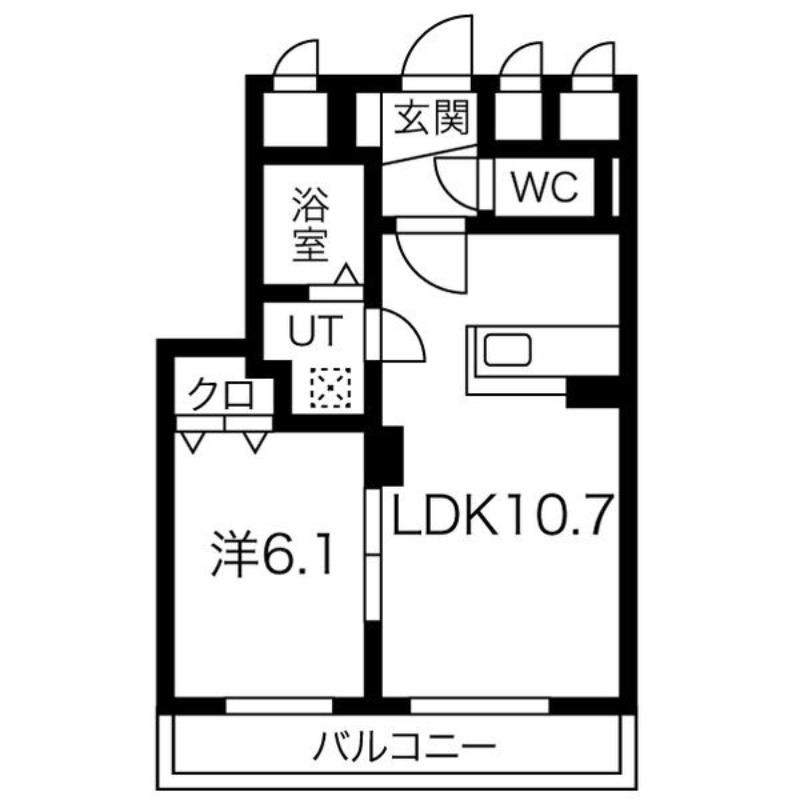 パークヒル(1LDK/1階)の間取り写真