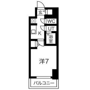 メイクス城西レジデンス(1K/13階)の間取り写真
