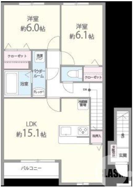 パルクエストⅠ番館(2LDK/2階)の間取り写真