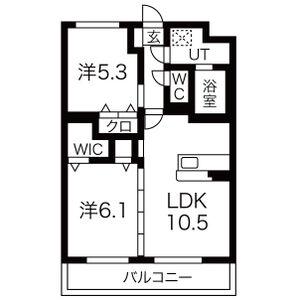エスティヒルズ(2LDK/2階)の間取り写真