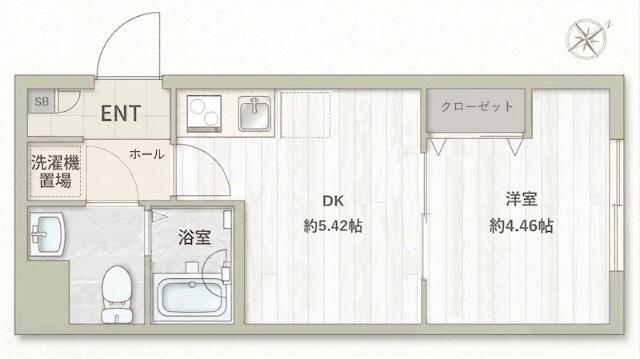 フラシア東武練馬(1DK/3階)の間取り写真