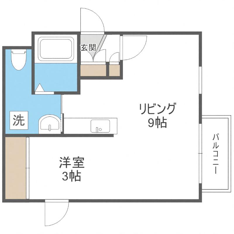 SOHO(1LDK/3階)の間取り写真