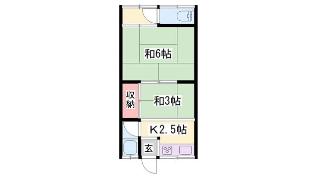 双葉荘(1DK/1階)の間取り写真