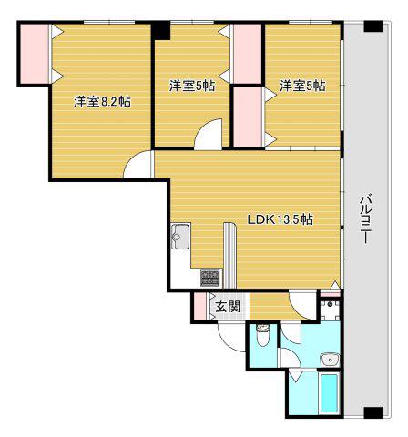 GRAZIO日本(3LDK/12階)の間取り写真