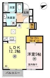 フレブラースIII(1LDK/1階)の間取り写真