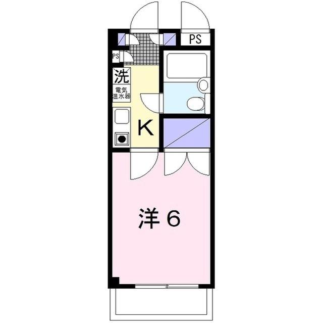 フレクション南林間(1K/4階)の間取り写真