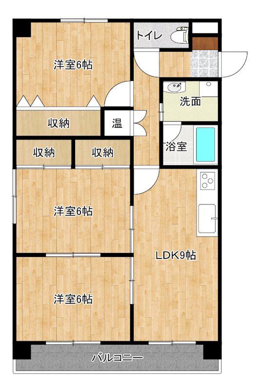 SUNGREAT嘉久志(3LDK/2階)の間取り写真
