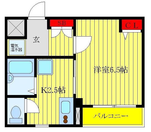 ローズマンション(1K/2階)の間取り写真