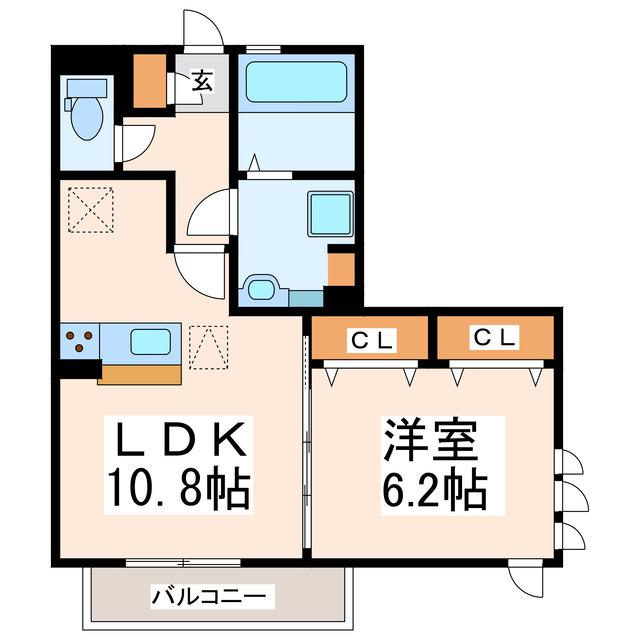 ドミール WITHD(1LDK/2階)の間取り写真
