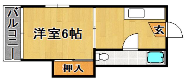 クレール桜坂(1K/1階)の間取り写真