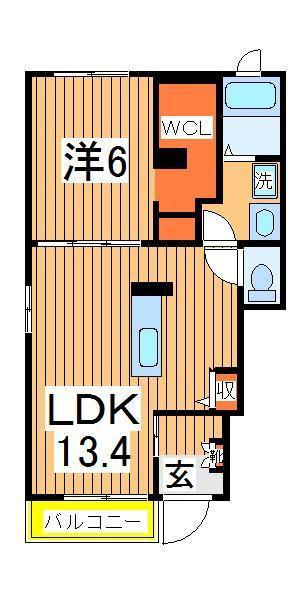 ウィルⅡ(1LDK/1階)の間取り写真