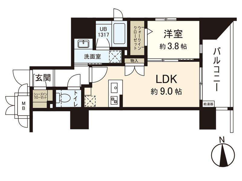 シーズンフラッツ仙台鉄砲町(1LDK/8階)の間取り写真