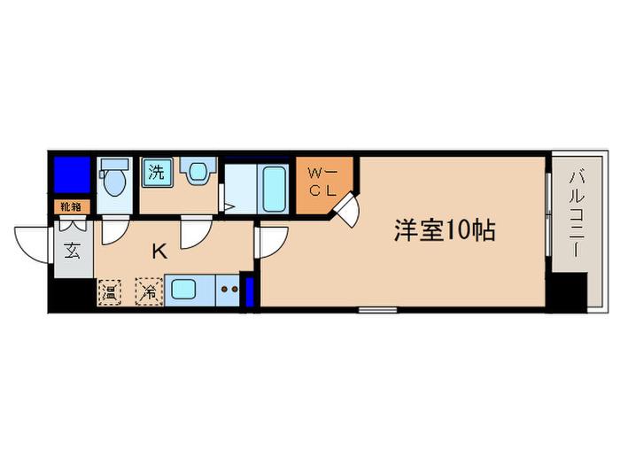 サンシティ草津駅前Ⅱ(1K/4階)の間取り写真