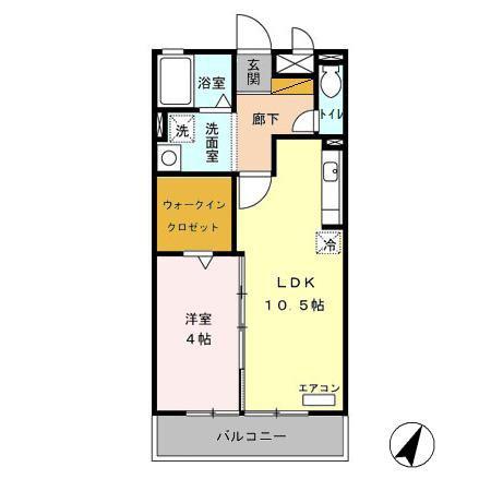 グランドパレス(1LDK/3階)の間取り写真